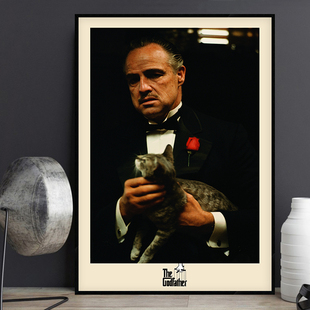 The Godfather 教父经典电影海报装饰画影院复古怀旧酒吧有框挂画
