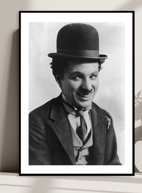 Charlie Chaplin 卓别林明星电影海报装饰画黑白照片复古怀旧挂画