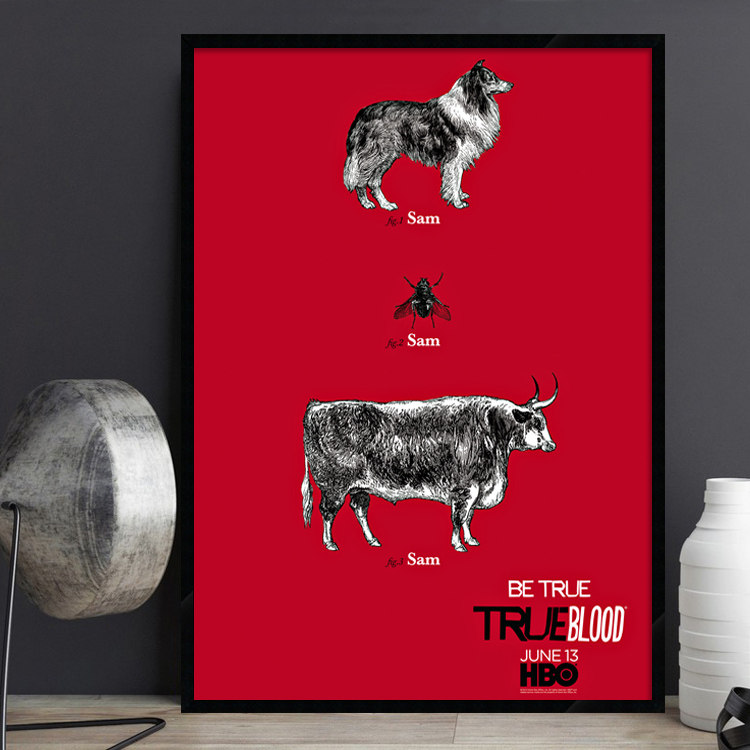 True Blood 真爱如血 电影海报装饰画 简约有框酒吧性感美女挂画