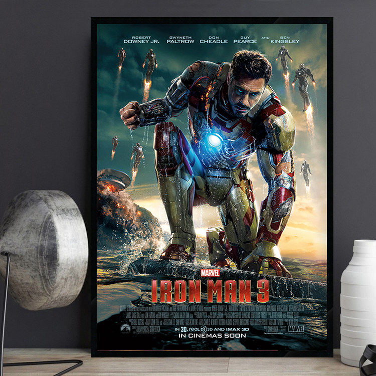 Iron Man 钢铁侠电影海报装饰画复仇者联盟挂画儿童房床头墙壁画