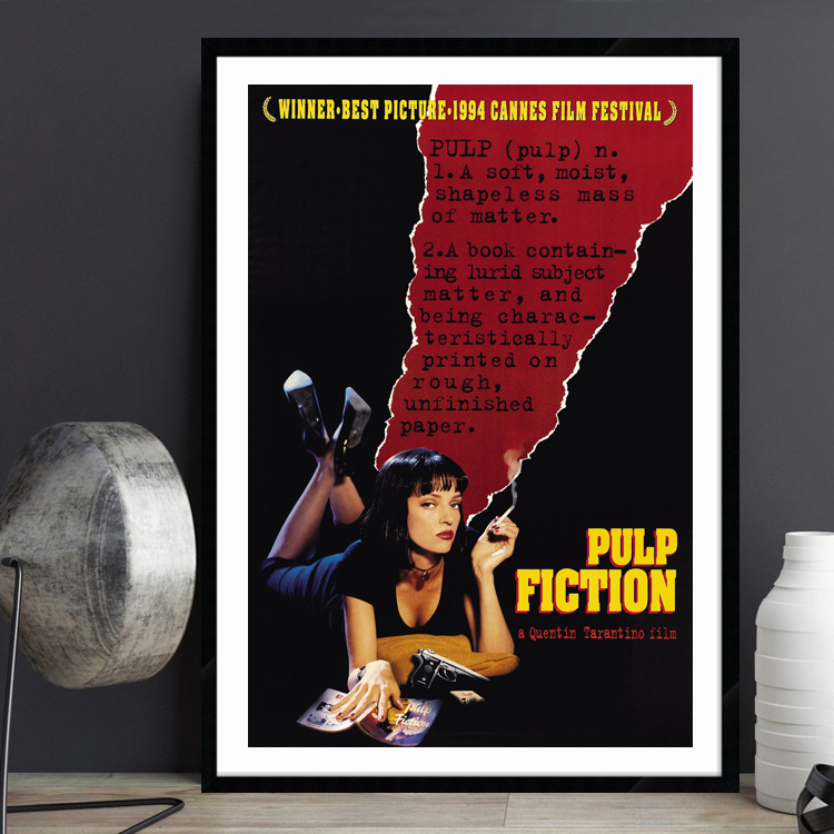 Pulp Fiction 低俗小说欧美经典电影海报装饰画复古影院酒吧挂画