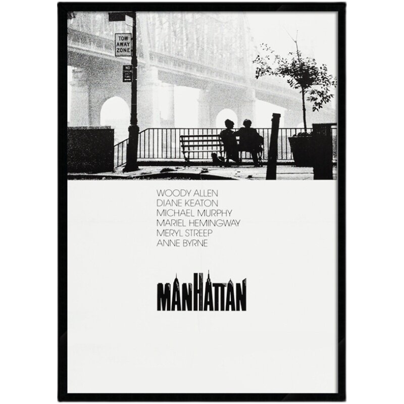 Manhattan曼哈顿 电影海报装饰画 黑白老照片摄影复古怀旧壁挂画