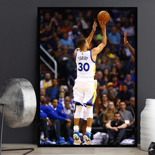 Stephen Curry斯蒂芬·库里NBA球星海报装饰画篮球馆卧室书房挂画