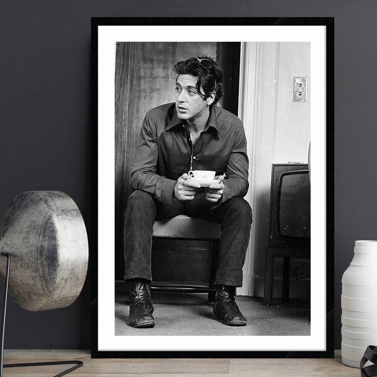 Al Pacino 阿尔帕西诺明星海报装饰画黑白人物西餐咖啡厅酒吧挂画