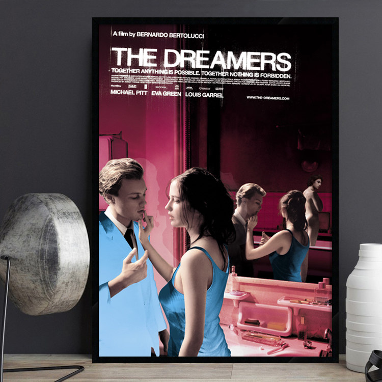 The Dreamers戏梦巴黎经典电影海报装饰画爱情文艺西餐厅有框挂画
