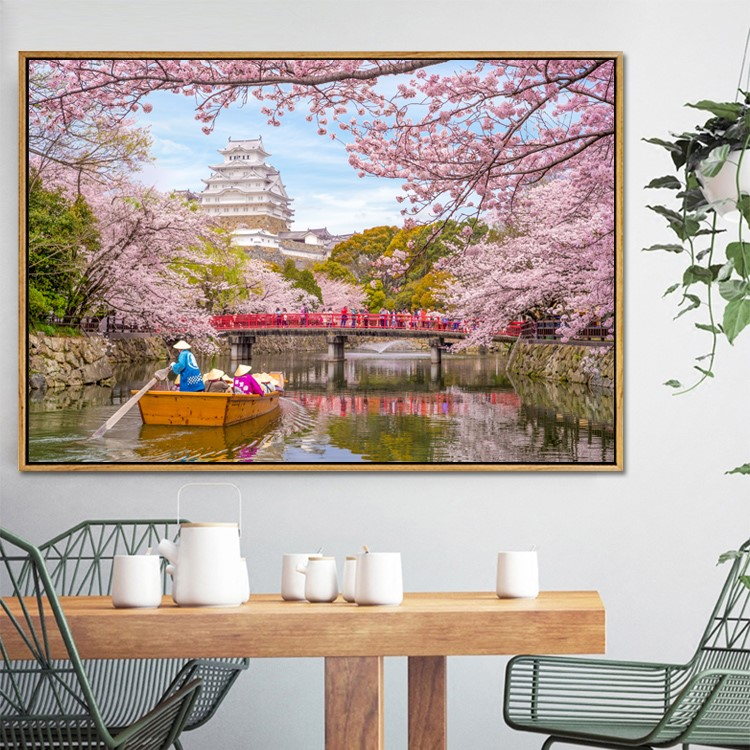 日本风景画摄影装饰画日式风格酒屋餐厅料理店樱花和风民宿挂画