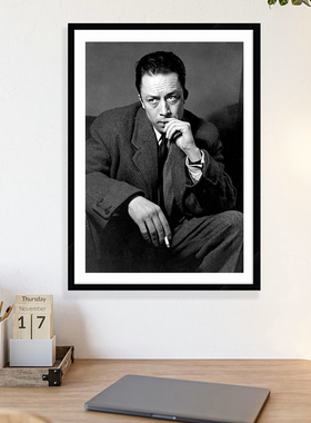 Albert Camus 阿尔贝·加缪 海报装饰画作家哲学家图书馆书房挂画