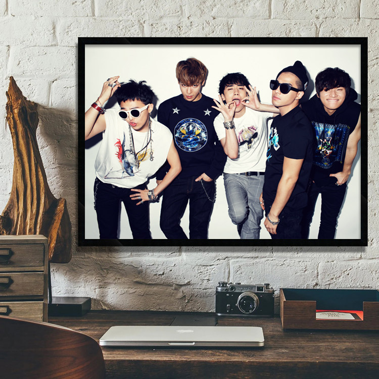 韩国音乐明星组合 Bigbang 海报 韩式风格料理店 烤肉店挂画墙画