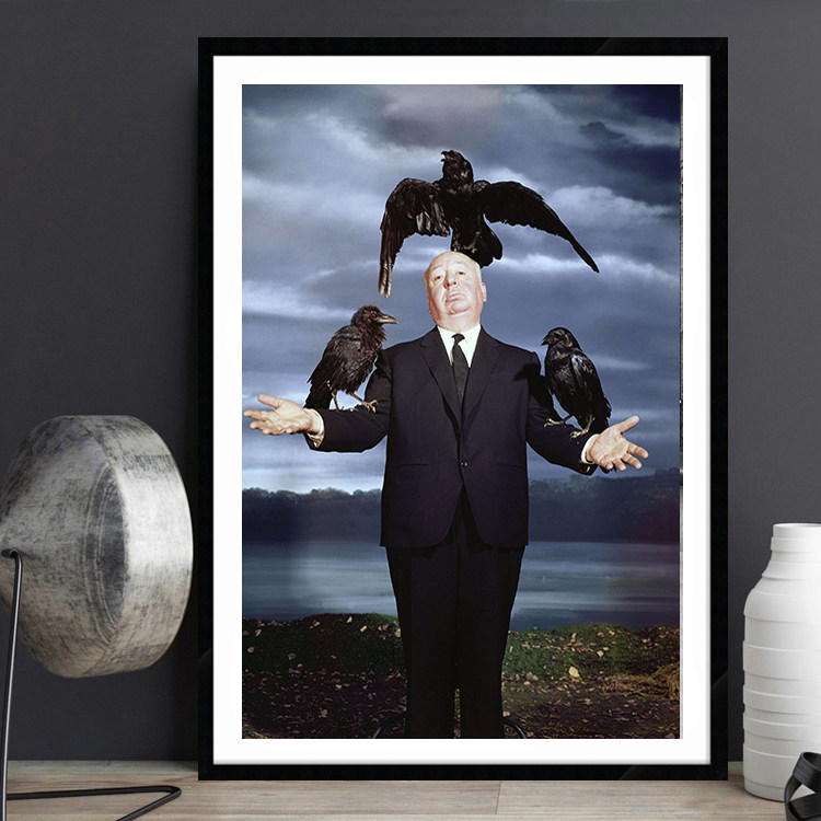 alfred hitchcock 希区柯克海报 好莱坞电影导演黑白照片书房挂画