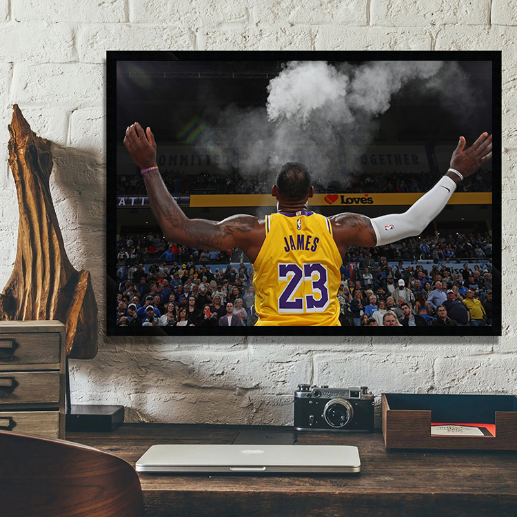 lebron james 勒布朗詹姆斯海报NBA篮球球星宿舍球馆球有框挂画