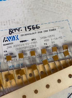 CKR05BX223KS 50V/100V22NF/0.022UF 多层陶瓷独石电容器解码AVX