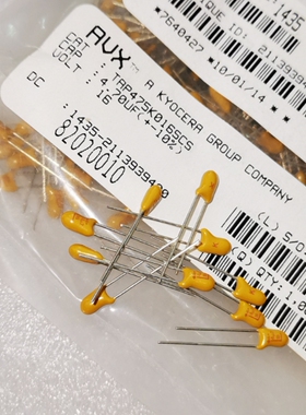 10只=3元 美国AVX直插钽电容器16V4.7uf TAP475K016SCS 4.7UF/16V