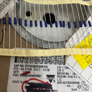 PTF56,3.9K/0.1% 高精度低温漂VISHAY达尼电阻0.25W铜脚