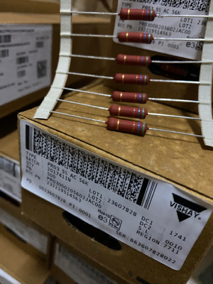 10只5.5元 3W 5% VISHAY PR03铜脚金属膜电阻器 3W 56K
