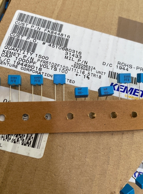 PFR5102F100J11L16.5 100V102/1000PF/1NF基美KEMET薄膜电容器1%