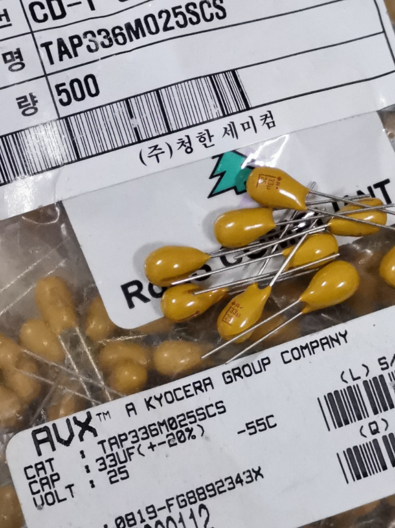 TAP336M025SCS 25V33UF/25V 进口AVX直插钽电容器 DIP