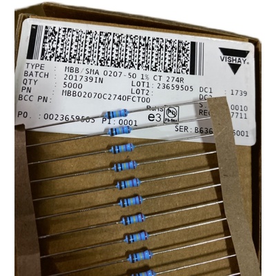 20只=3元 VISHAY 274R 0207发烧电阻器 0.25W体积0.5W功率 1%