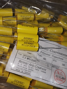 全新250V3.3UF/335 本尼克BENNIC AXG系高音分频轴向薄膜电容器