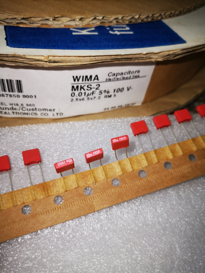 0.01uF 100V威马电容器MKS2系5% 10nF/103红威马原装全新德国薄膜