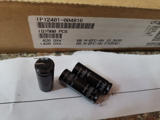 68UF 420V 红宝石RUBYCON 电解电容器 代400v高压液晶12.5*35 QXW