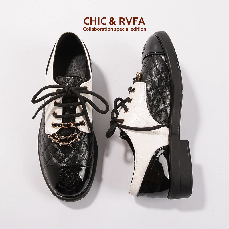 香港RVFA小香风菱格小皮鞋2025款