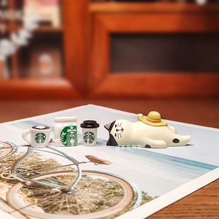 可爱猫咪咖啡杯摆件办公室工位装 饰品治愈系解压小众高级感礼物