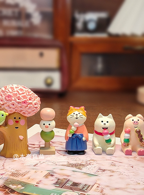 春天樱花树赏樱系列礼物装饰模型日式场景猫富士山日系桌面小摆件