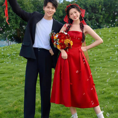 敬酒服新娘2025新款简约蝴蝶结