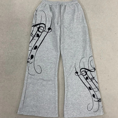 Printed warm pants, autumn and winter casual wear