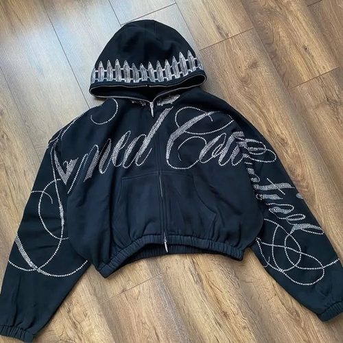 Diamond long sleeved sportswear retro casual top