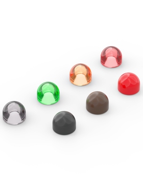 LEGO乐高 6908 1x1x0.66 圆形半球砖 透明橙 红色 亮绿 透明黑