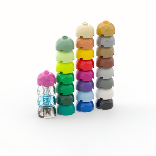 乐高553c圆顶砖黑白灰红黄蓝绿