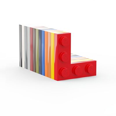 LEGO乐高红色778443x3转角板