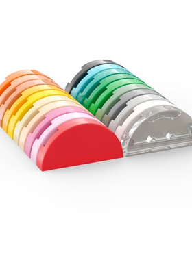 乐高LEGO 1748 1x2半圆光面板 黑 深灰 米 橙色 中湖蓝 亮粉 红