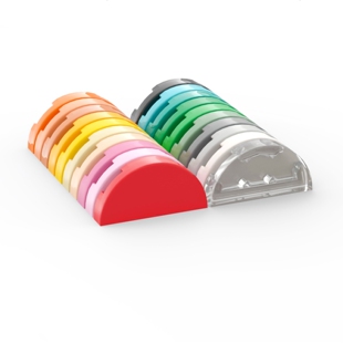 乐高LEGO 1748 1x2半圆光面板 黑色 深灰 米色 橙色 中湖蓝 亮粉