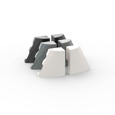 LEGO乐高 5093 5095 2x2.66 楔形弧面板 黑色 白色 深灰色