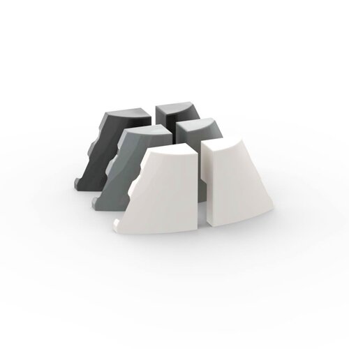 LEGO乐高 5093 5095 2x2.66 楔形弧面板 黑色 白色 深灰色