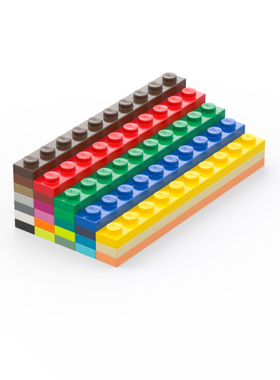 乐高LEGO 4477  1x10基础板 黑447726白浅灰红深灰棕米黄蓝橙深红