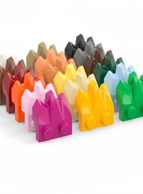 LEGO乐高 27261 1x2特殊板 动物脚爪岩石 黑色 白色 深灰 中肉 米