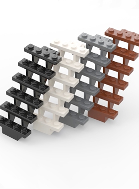 乐高LEGO 零配件 黑色 30134 4279270 7x4x6 楼梯 深灰红棕白色