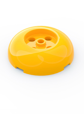 LEGO乐高 零配件 中黄色79850 6524506 4x4 弧形圆顶砖