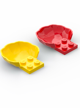 LEGO乐高 零配件 18970 2x2 大贝壳 扇贝 黄色 红色