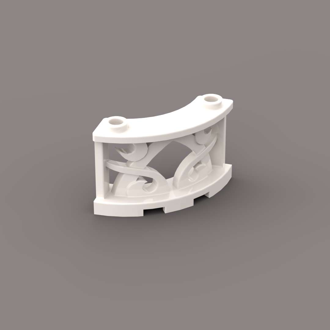 LEGO乐高 白色41823 6426061 1x8x2 弧形围栏护栏 栅栏