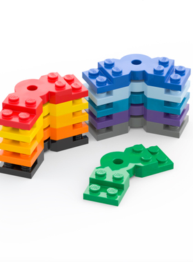 LEGO乐高 79846 6390297 2x6 铰链板 特殊板 黑 红 蓝 深灰色