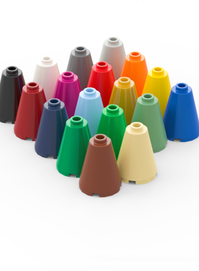 LEGO乐高 红棕3942c 14918 2x2圆锥屋顶塔尖锥筒 黑白灰米橙绿金