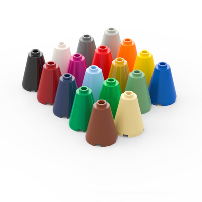 乐高积木红棕3942c屋顶塔尖锥