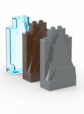 LEGO乐高 47847 54782 2x4x6 岩石山 墙壁板 深灰 深棕 透明浅蓝
