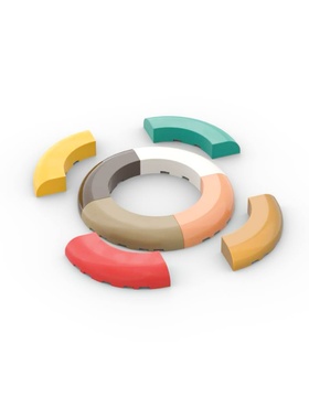 乐高LEGO 24599 5x5 光面圆柱拐角砖 圆弧 蓝绿 中黄 珍珠金 深棕