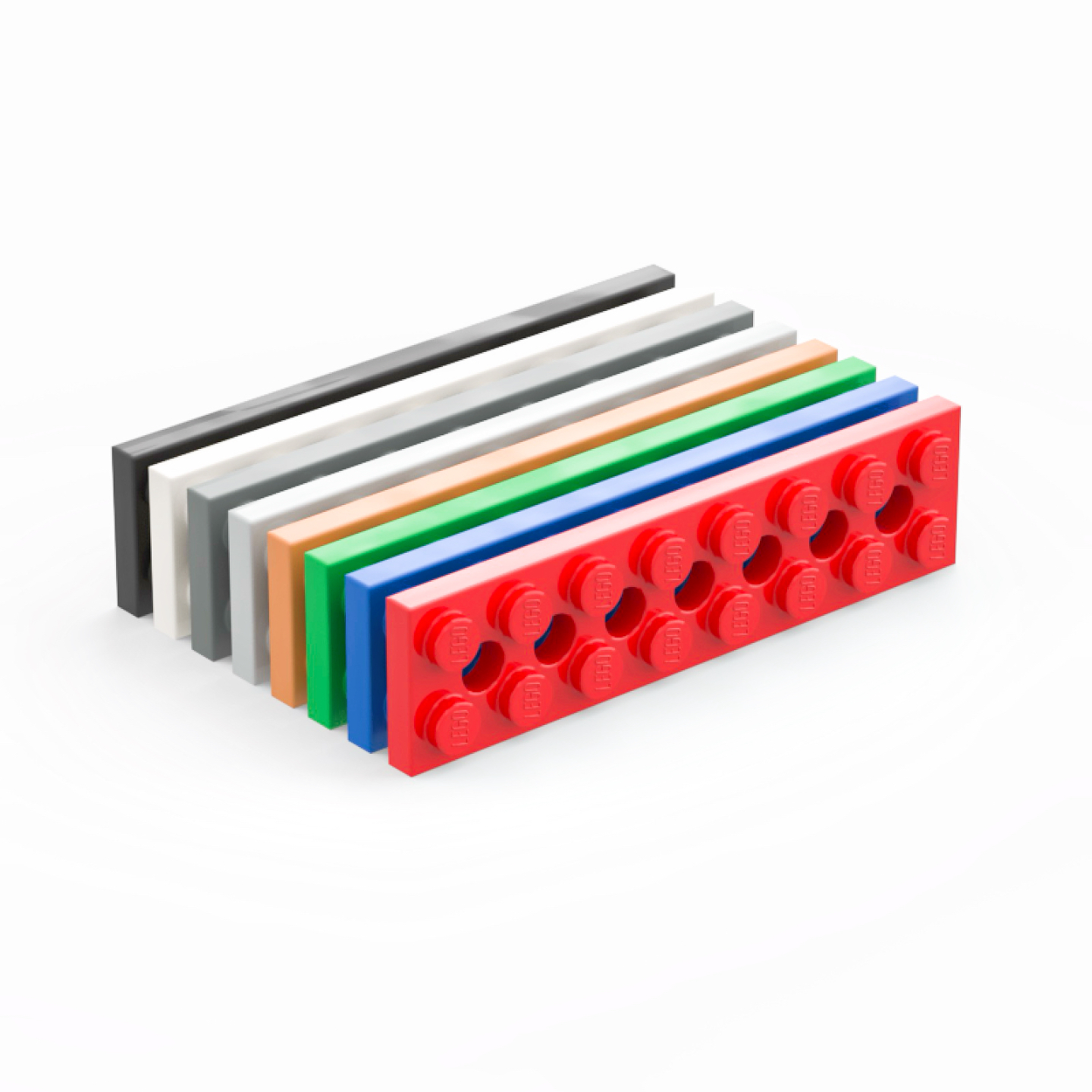 LEGO乐高37382x8带7孔板