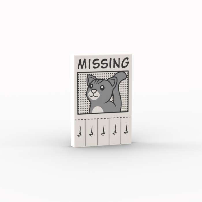 乐高LEGO 白色印刷件 26603pb216 6399221 寻猫启事 2x3 海报